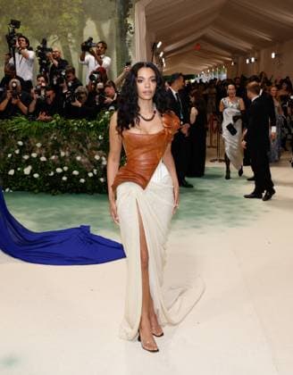 Aurora James arrives on the red carpet at the 2024 Met Gala celebrating Sleeping Beauties: Reawakening Fashion at The Metropolitan Museum of Art on Monday, May 6, 2024 in New York City.  NYP20240506251 JOHNxANGELILLO