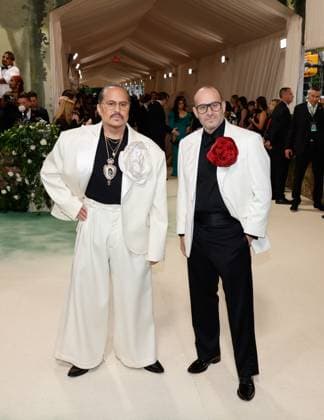 Willy Chavarria and Marc Metrick arrive on the red carpet at the 2024 Met Gala celebrating Sleeping Beauties: Reawakening Fashion at The Metropolitan Museum of Art on Monday, May 6, 2024 in New York City.  NYP20240506167 JOHNxANGELILLO