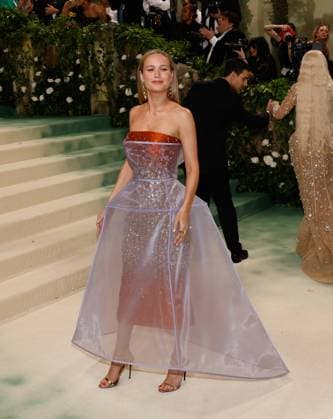 Brie Larson arrives on the red carpet at the 2024 Met Gala celebrating Sleeping Beauties: Reawakening Fashion at The Metropolitan Museum of Art on Monday, May 6, 2024 in New York City.  NYP20240506285 JOHNxANGELILLO