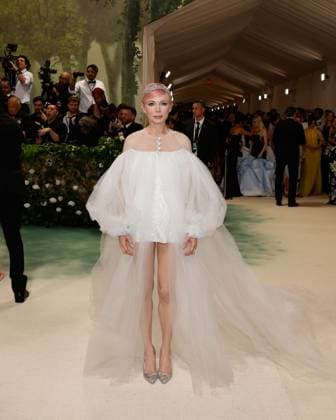 Michelle Williams arrives on the red carpet at the 2024 Met Gala celebrating Sleeping Beauties: Reawakening Fashion at The Metropolitan Museum of Art on Monday, May 6, 2024 in New York City.  NYP20240506361 JOHNxANGELILLO