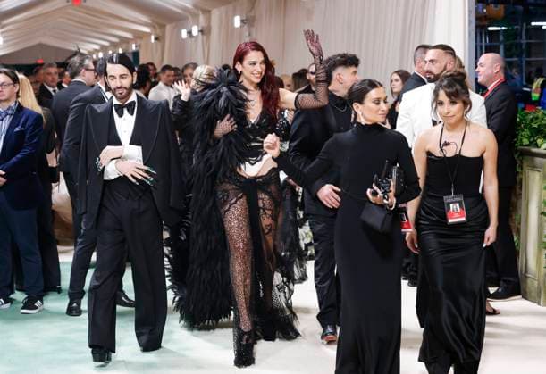 Dua Lipa arrives on the red carpet at the 2024 Met Gala celebrating Sleeping Beauties: Reawakening Fashion at The Metropolitan Museum of Art on Monday, May 6, 2024 in New York City.  NYP20240506563 JOHNxANGELILLO