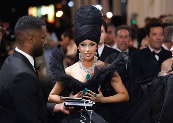 Cardi B arrives on the red carpet at the 2024 Met Gala celebrating Sleeping Beauties: Reawakening Fashion at The Metropolitan Museum of Art on Monday, May 6, 2024 in New York City.  NYP20240506553 JOHNxANGELILLO