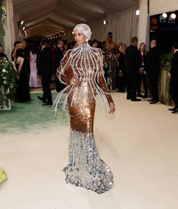 Ugbad Abdi arrives on the red carpet at the 2024 Met Gala celebrating Sleeping Beauties: Reawakening Fashion at The Metropolitan Museum of Art on Monday, May 6, 2024 in New York City.  NYP20240506341 JOHNxANGELILLO