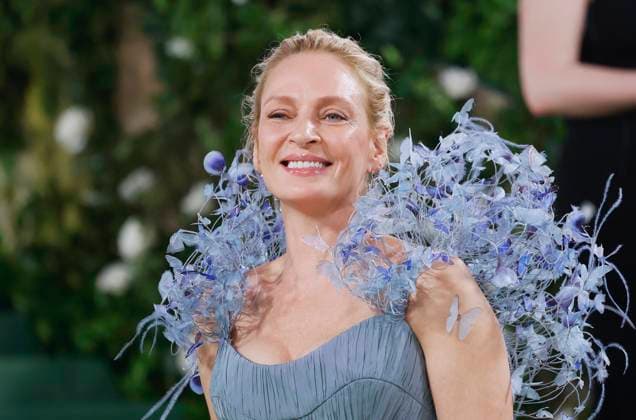 Um Thurman arrives on the red carpet at the 2024 Met Gala celebrating Sleeping Beauties: Reawakening Fashion at The Metropolitan Museum of Art on Monday, May 6, 2024 in New York City.  NYP20240506603 JOHNxANGELILLO