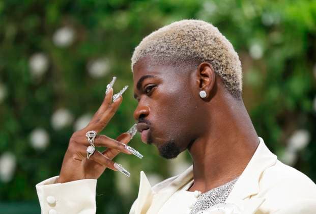 Lil Nas X arrives on the red carpet at the 2024 Met Gala celebrating Sleeping Beauties: Reawakening Fashion at The Metropolitan Museum of Art on Monday, May 6, 2024 in New York City.  NYP20240506580 JOHNxANGELILLO