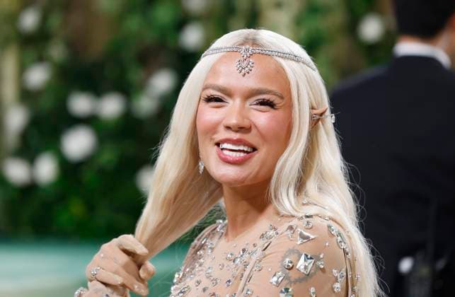 Karol G arrives on the red carpet at the 2024 Met Gala celebrating Sleeping Beauties: Reawakening Fashion at The Metropolitan Museum of Art on Monday, May 6, 2024 in New York City.  NYP20240506585 JOHNxANGELILLO
