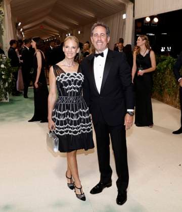 Jessica Seinfeld and Jerry Seinfeld arrive on the red carpet at the 2024 Met Gala celebrating Sleeping Beauties: Reawakening Fashion at The Metropolitan Museum of Art on Monday, May 6, 2024 in New York City.  NYP20240506535 JOHNxANGELILLO