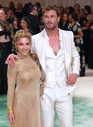 Metropolitan Museum Of Art Costume Institute Gala - NYC Elsa Pataky, Chris Hemsworth attend the Met Gala 2024 Sleeping Beauties: Reawakening Fashion. at The Metropolitan Museum of Art in New York, NY on May 6, 2024. Photo by Charles Guerin ABACAPRESS.COM New York City NY United States  Copyright: xGuerinxCharles ABACAx