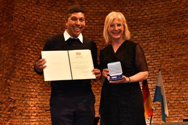 Giovane Elber and Ulrike Scharf Award of the Bavarian State Medal for Social Merit 2024 Heilige Hofkirche Munich 07 May 2024