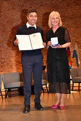 Giovane Elber and Ulrike Scharf Award of the Bavarian State Medal for Social Merit 2024 Heilige Hofkirche Munich 07 May 2024