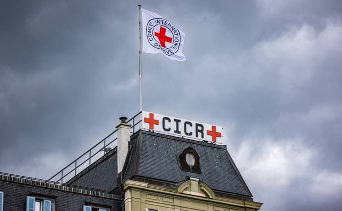 Internationales Komitee vom Roten Kreuz Blick auf das Gebäude des Internationalen Komitee vom roten Kreuz. (Genf, Schweiez, 03.08.2023) *** International Committee of the Red Cross View of the building of the International Committee of the Red Cross Geneva, Schweiez, 03 08 2023
