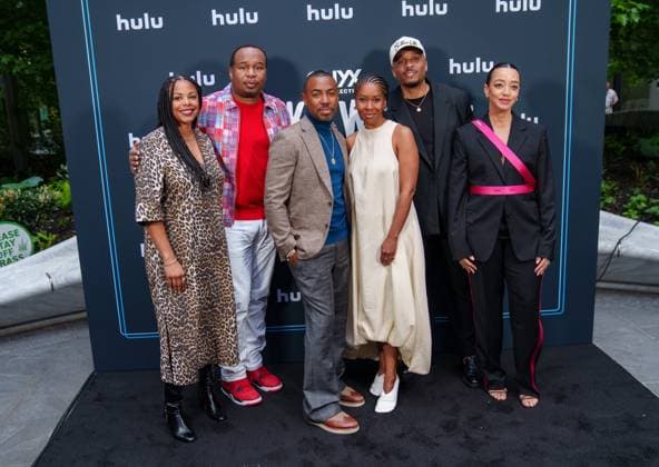 NEW YORK, NY - MAY 9: Jihan Robinson, Roy Wood Jr., Prentice Penny, Tara Duncan, Jason Parham and Joie Jacoby at the Black Twitter: A People s History New York premiere at Midnight Theatre on May 09, 2024 in New York City. Copyright: xRaymondxHagansx