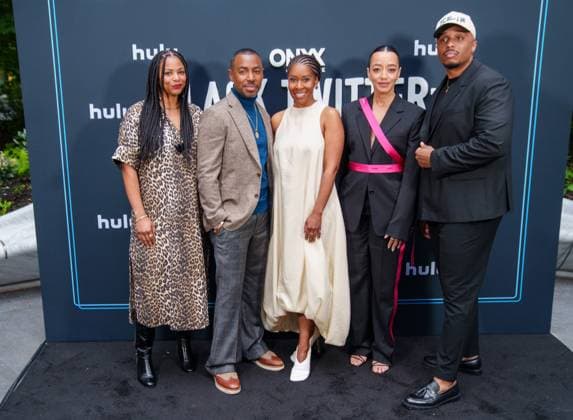 NEW YORK, NY - MAY 9: Jihan Robinson, Prentice Penny, Tara Duncan, Joie Jacoby and Jason Parham at the Black Twitter: A People s History New York premiere at Midnight Theatre on May 09, 2024 in New York City. Copyright: xRaymondxHagansx