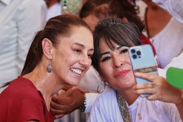 Claudia Sheinbaum Pardo, candidate for the Presidency of Mexico by the Sigamos Haciendo Historia coalition, arrives at a political rally in Texcoco, State of Mexico. Texcoco MÃ xico - ZUMAe321 20240511_zia_e321_013 Copyright: xCarlosxSantiagox
