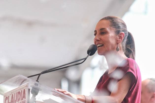Claudia Sheinbaum Pardo, candidate for the Presidency of Mexico by the Sigamos Haciendo Historia coalition, speaking during a political rally in Texcoco, State of Mexico. Texcoco MÃ xico - ZUMAe321 20240511_zia_e321_020 Copyright: xCarlosxSantiagox