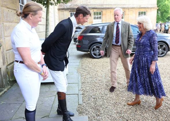 Entertainment Themen der Woche KW19 Entertainment Bilder des Tages . 12 05 2024. Badminton, United Kingdom. Queen Camilla with previous winners Pippa Funnell and William Fox-Pitt on the final day of the Badminton Horse Trials , United Kingdom.  xPoolx xi-Imagesx IIM-25210-0014