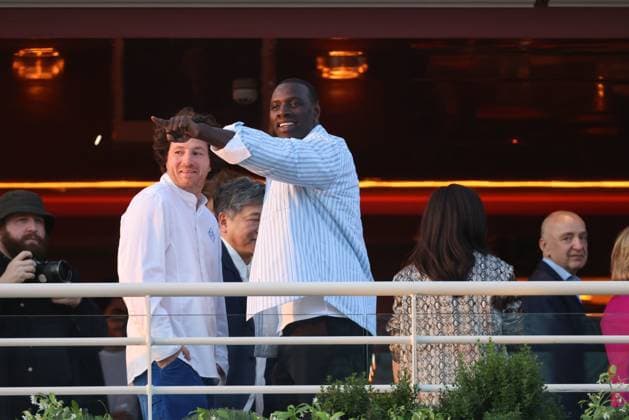 77th Cannes Film Festival PHOTOPQR NICE MATIN Sebastien Botella 13 05 2024 Diner jury du 77e festival du film de Cannes devant lÄôhotel Martinez de Cannes le lundi 13 mai 2024 Jean Imbert et Omar Sy the members of the Jury of the 77th Cannes Film Festival ooks on during a dinner at the Grand Hyatt Cannes Hotel Martinez, on the eve of the opening ceremony of the 77th edition of the Cannes Film Festival in Cannes, southern France, on May 13, 2024 France  Copyright: xPHOTOPQR NICExMATIN MAXPPPxSebastienxBotellax 20240513NIM3302 20240513NIM3302