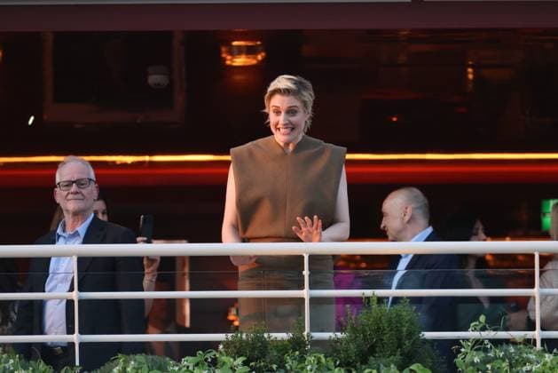 77th Cannes Film Festival PHOTOPQR NICE MATIN Sebastien Botella 13 05 2024 Jury dinner of the 77th Cannes Film Festival in front of the Äôhotel Martinez in Cannes on Monday, May 13, 2024 Greta Gerwig US director and president of the Jury of the 77th Cannes Film Festival Greta Gerwig during a dinner with fellow members of the jury at the Grand Hyatt Cannes Hotel Martinez, on the eve of the opening ceremony of the 77th edition of the Cannes Film Festival in Cannes, southern France, on May 13, 2024 France  Copyright: xPHOTOPQR NICExMATIN MAXPPPxSebastienxBotellax 20240513NIM3307 20240513NIM3307