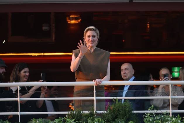 77th Cannes Film Festival PHOTOPQR NICE MATIN Sebastien Botella 13 05 2024 Jury dinner of the 77th Cannes Film Festival in front of the Äôhotel Martinez in Cannes on Monday, May 13, 2024 Greta Gerwig US director and president of the Jury of the 77th Cannes Film Festival Greta Gerwig during a dinner with fellow members of the jury at the Grand Hyatt Cannes Hotel Martinez, on the eve of the opening ceremony of the 77th edition of the Cannes Film Festival in Cannes, southern France, on May 13, 2024 France  Copyright: xPHOTOPQR NICExMATIN MAXPPPxSebastienxBotellax 20240513NIM3308 20240513NIM3308
