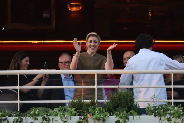 77th Cannes Film Festival PHOTOPQR NICE MATIN Sebastien Botella 13 05 2024 Jury dinner of the 77th Cannes Film Festival in front of the Äôhotel Martinez in Cannes on Monday, May 13, 2024 Greta Gerwig US director and president of the Jury of the 77th Cannes Film Festival Greta Gerwig during a dinner with fellow members of the jury at the Grand Hyatt Cannes Hotel Martinez, on the eve of the opening ceremony of the 77th edition of the Cannes Film Festival in Cannes, southern France, on May 13, 2024 France  Copyright: xPHOTOPQR NICExMATIN MAXPPPxSebastienxBotellax 20240513NIM3310 20240513NIM3310