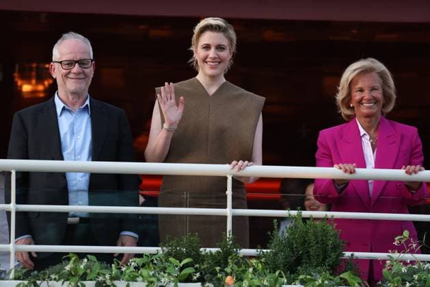 Cannes - Jury Dinner Ahead Of The Festival Opening Thierry Fremaux, President of the Juty Greta Gerwig and Iris Knobloch attend a dinner ahead of the 77th Cannes Film Festival on May 13, 2024 in Cannes, France. Photo by Shootpix ABACAPRESS.COM Cannes France  Copyright: xShootpix ABACAx