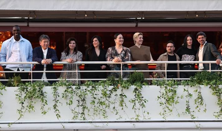 Cannes - Jury Dinner Ahead Of The Festival Opening Iris Knobloch, Thierry Fremaux, Omar Sy, Hirokazu Kore-eda, Ebru Ceylan, Nadine Labaki, Lily Gladstone, Greta Gerwig, Juan Antonio Bayona, Eva Green and Pierfrancesco Favino attend a dinner ahead of the 77th Cannes Film Festival on May 13, 2024 in Cannes, France. Photo by Shootpix ABACAPRESS.COM Cannes France Copyright: xShootpix ABACAx