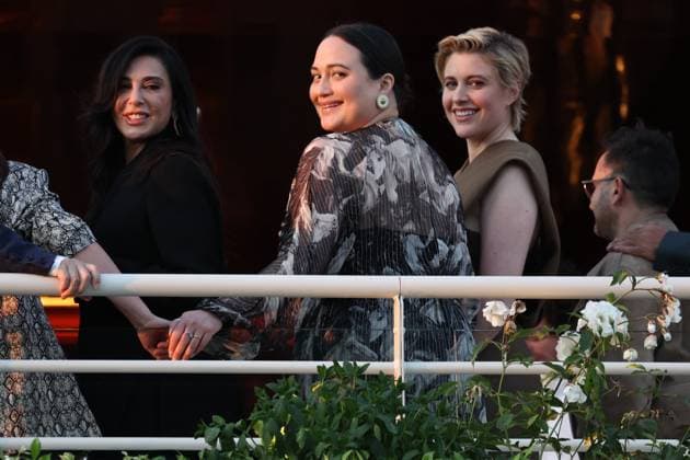 Cannes - Jury Dinner Ahead Of The Festival Opening Lily Gladstone, Greta Gerwig attend a dinner ahead of the 77th Cannes Film Festival on May 13, 2024 in Cannes, France. Photo by Shootpix ABACAPRESS.COM Cannes France  Copyright: xShootpix ABACAx