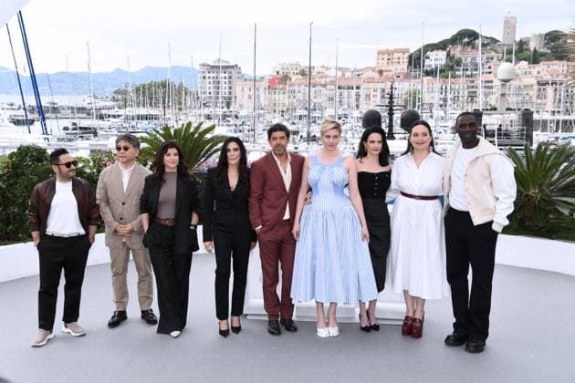 77th Cannes Film Festival 2024, Jury Photocall Cannes, 77th Cannes Film Festival 2024, Jury Photocall In the photo: Juan Antonio Bayona, Kore-Eda Hirokazu, Ebru Ceylan, Nadine Labaki, Pier Pierfrancesco Favino, Greta Gerwig, Eva Green, Lily Gladstone, Omar Sy Cannes France  Copyright: xIPA ABACAx