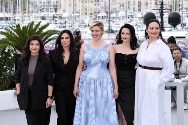 77th Cannes Film Festival 2024, Jury Photocall Cannes, 77th Cannes Film Festival 2024, Jury Photocall In the photo: Greta Gerwig, Ebru Ceylan, Nadine Labaki, Eva Green, Lily Gladstone Cannes France  Copyright: xIPA ABACAx