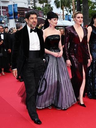 Cannes, 77th Cannes Film Festival 2024 - opening red carpet and the film Le Deuxieme Acte. In the photo Eva Green AND PIERFRANCESCO FAVINO AND GRETA GERWIN  Copyright: xSimonexComix xipa-agency.netx xPoolxPhotoxEventsx03x IPA_Agency_IPA46057973