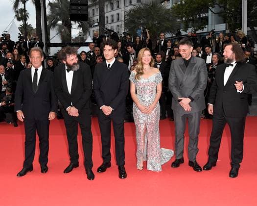 Cannes, 77th Cannes Film Festival 2024, Red carpet Opening Ceremony and film Le Deuxieme Acte In the photo: Manuel Guillot, RaphaÃ«l Quenard, LÃ a Seydoux, Louis Garrel, Vincent Lindon, Quentin Dupieux  Copyright: xAlbertoxTerenghix xipa-agency.nex xPoolxPhotoxEventsx03x IPA_Agency_IPA46060375