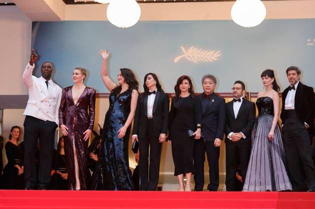 May 14, 2024: Omar Sy, Greta Gerwig, Lily Gladstone, Nadine Labaki, Hirokazu Kore-eda, Ebru Ceylan, Juan Antonio Bayona, Eva Green and Pierfrancesco Favino attend the premiere of Le Deuxieme Acte ( The Second Act ) and opening ceremony of the 77th Cannes Film Festival at Palais des Festivals in Cannes, France, on 14 May 2024. Photo: - ZUMAm179 20240514_zep_m179_071 Copyright: xAlecxMichaelx