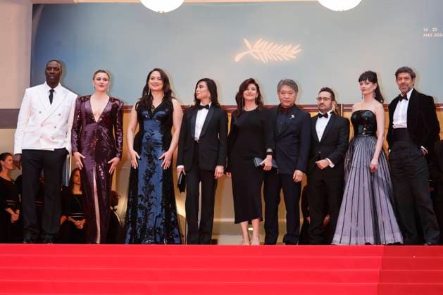 May 14, 2024: Omar Sy, Greta Gerwig, Lily Gladstone, Nadine Labaki, Hirokazu Kore-eda, Ebru Ceylan, Juan Antonio Bayona, Eva Green and Pierfrancesco Favino attend the premiere of Le Deuxieme Acte ( The Second Act ) and opening ceremony of the 77th Cannes Film Festival at Palais des Festivals in Cannes, France, on 14 May 2024. Photo: - ZUMAm179 20240514_zep_m179_072 Copyright: xAlecxMichaelx