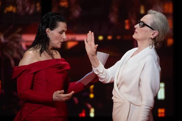Cannes Opening Ceremony Juliette Binoche and Meryl Streep attending the Opening Ceremony of the 77th Cannes Film Festival at the Palais des Festivals in Cannes, France on May 14, 2024. Photo by Aurore Marechal ABACAPRESS.COM Cannes France  Copyright: xMarechalxAurore ABACAx