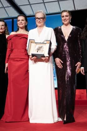 Annual Cannes Film Festival - Opening Ceremony - Cannes Juliette Binoche, Meryl Streep and Greta Gerwig during the opening ceremony at the 77th annual Cannes Film Festival at Palais des Festivals on May 14, 2024 in Cannes, France. Photo by David NIVIERE ABACAPRESS.COM CANNES France  Copyright: xNivierexDavid ABACAPRESS.COMx