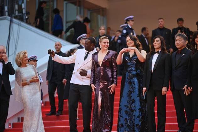 Cannes - Opening Ceremony Arrivals Jury Members Eva Green, Omar Sy, President of the Jury Greta Gerwig, members Lily Gladstone and Nadine Labaki attends Le Deuxieme Acte The Second Act Screening opening ceremony red carpet at the 77th annual Cannes Film Festival at Palais des Festivals on May 14, 2024 in Cannes, France. Photo by Franck Castel ABACAPRESS.COM Cannes France  Copyright: xCastelxFranck ABACAx