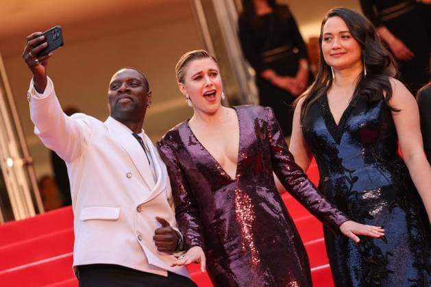 Cannes - Opening Ceremony Arrivals Jury Member, Omar Sy, President of the Jury, Greta Gerwig, Jury Member, Lily Gladstone attend Le Deuxieme Acte ( The Second Act ) Screening & opening ceremony red carpet at the 77th annual Cannes Film Festival at Palais des Festivals on May 14, 2024 in Cannes, France. Photo by Shootpix ABACAPRESS.COM Cannes France  Copyright: xShootpix ABACAx