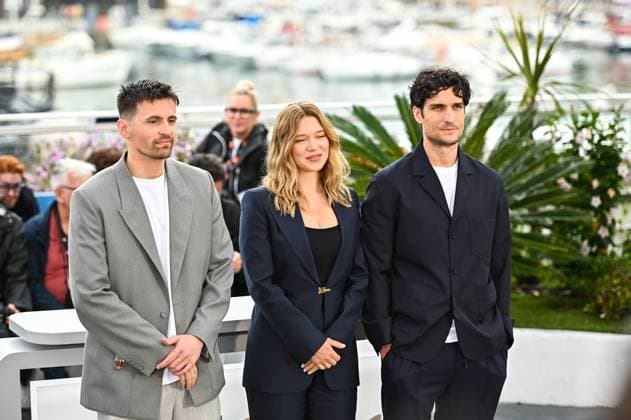 Internationale Filmfestspiele von Cannes, La deuxieme acte Photocall News - Le Deuxieme Acte (The Second Act) Photocall - The 77th Annual Cannes Film Festival Lea Seydoux, Louis Garrel and Raphael Quenard attend the photocall at the 76th annual Cannes film festival at Palais des Festivals on May 15, 2024 in Cannes, France. Cannes Palais de Festival France Copyright: xStefanosxKyriazisx xLiveMediax LPN_1352757
