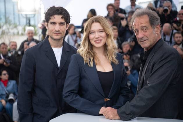 Cannes Le Deuxieme Acte Photocall Louis Garrel, Lea Seydoux and Vincent Lindon attending the Le Deuxieme Acte Photocall as part of the 77th Cannes International Film Festival in Cannes, France on May 15, 2024. Photo by Aurore Marechal ABACAPRESS.COM Cannes France  Copyright: xMarechalxAurore ABACAx