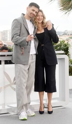 French actor Raphael Quenard and actress Lea Seydoux attend the Second Act photo call at the 77th Cannes Film Festival in Cannes, France on Wednesday, May 15, 2024.  CAN20240515107 RUNExHELLESTAD