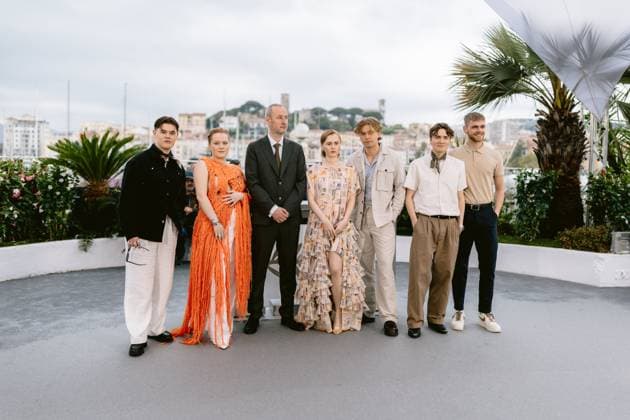 77eme Festival International du Film de Cannes Photocall with When the light breaks Ljosbrot 77th International cannes Film Festival Photocall with When the light breaks Ljosbrot movie cast Runar Runarsson Gunnar Hrafn Kristjansson, Katla Njalsdottir, Runar Runarsson, Elin Hall, Mikael Emil Kaaber, Agust Wigum, Baldur Einarsson 304953 2024 05 15 Alpes Maritimes Cannes France  Copyright: xTerencexBaelenx STAR_304953_004