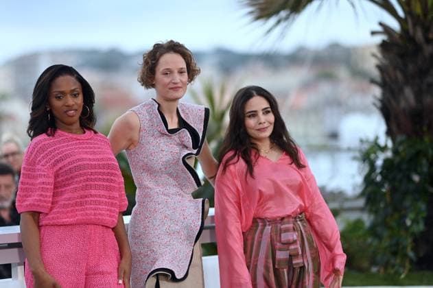 Cannes - Jury Un Certain Regard Photocall Members of the Jury Un Certain Regard MaÃ¯mouna DoucourÃ , Vicky Krieps and Asmae El Moudir, photocall during 77th annual Cannes Film Festival at Palais des Festivals on May 15, 2024 in Cannes, France. Photo by Franck Castel ABACAPRESS.COM Cannes France  Copyright: xCastelxFranck ABACAx