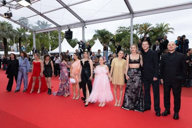 Cannes - Diamant Brut (Wild Diamond) Red Carpet Andrà a Bescond, Antonia Buresi, Alexandra Noisier, Là a Gorla, Ashley Romano, Malou Khebizi, Agathe Riedinger, Kilia Fernane, Idir Azougli, Alexis Manetti, Priscilla Bertin and Judith Nora attends the Diamant Brut (Wild Diamond) Red Carpet at the 77th annual Cannes Film Festival at Palais des Festivals on May 15, 2024 in Cannes, France. Photo by Shootpix ABACAPRESS.COM Cannes France Copyright: xShootpix ABACAx