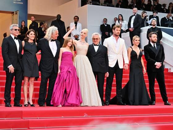 Cannes, 77th Cannes Film Festival 2024, Second red carpet evening of the film Furiosa: A Mad Max Saga . In the photo Michael DeLuca, Pamela Abdy, Doug Mitchell, Alyla Browne, Anya Taylor-Joy, George Miller, Chris Hemsworth, Elsa Pataky and Tom Burke  Copyright: xManuelexMangiarottix xipa-agencyx xPoolxPhotoxEventsx03x IPA_Agency_IPA46106197