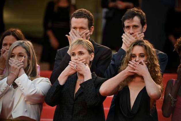 Cannes 2024 Mad Max Furiosa Premiere Noe Boon, Judith Godreche, Tess Barthelemy attending the premiere of the movie Mad Max Furiosa during the 77th Cannes Film Festival in Cannes, France on May 15, 2024. Photo by Julien Reynaud APS-Medias ABACAPRESS.COM Cannes France  Copyright: xReynaudxJulien APS-Medias ABACAx