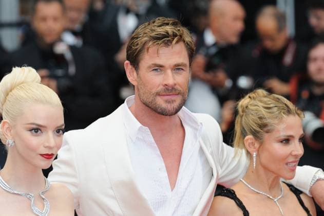 Cannes FURIOSA Red Carpet NG Anya Taylor-Joy, Elsa Pataky and Chris Hemsworth attending the ?FURIOSA : A MAD MAX SAGA? Red Carpet at Palais Des Festivals in Cannes, France on May 15 2024 as part of the 77th Cannes Film Festival. Photo by Nicolas Genin ABACAPRESS.COM Cannes France  Copyright: xGeninxNicolas ABACAx