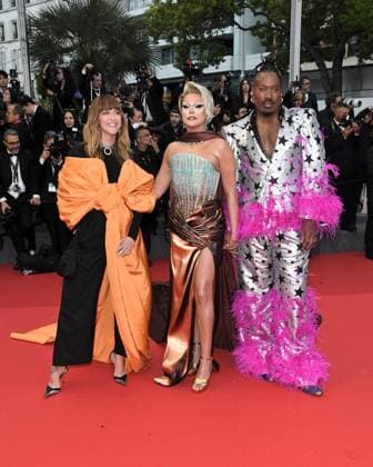 77th Cannes Film Festival 2024, Red carpet film Furiosa: A Mad Max Saga Cannes, 77th Cannes Film Festival 2024, Red carpet film Furiosa: A Mad Max Saga In the photo: DaphnÃ Bürki, Kiddy Smile, Nicky Doll Cannes France  Copyright: xIPA ABACAx