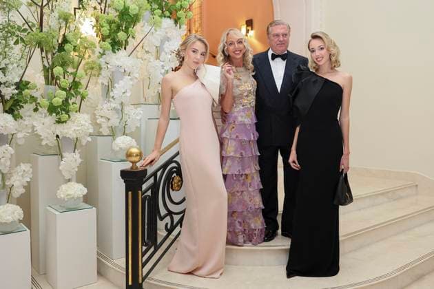 Cannes - Prince Charles of Bourbon And Family At Carlton Hotel HRH Prince Charles of Bourbon Sicily with his wife Camilla Crociani and their daugthers Princess Maria Carolina (left), Princess Maria Chiara (right) pose at Carlton Hotel before going to gala during 77th Cannes Film Festival in Cannes, France on May 15, 2024. Photo by Marco Piovanotto ABACAPRESS.COM Cannes France  Copyright: xPiovanottoxMarco ABACAx