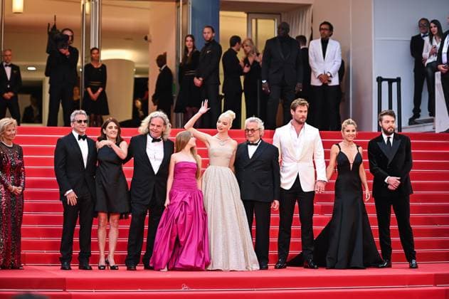 News - Furiosa: A Mad Max Saga Red Carpet - The 77th Annual Cannes Film Festival Michael DeLuca, Pamela Abdy, Doug Mitchell, Alyla Browne, Anya Taylor-Joy, George Miller, Chris Hemsworth, Elsa Pataky and Tom Burke attend Furiosa: A Mad Max Saga Screening &amp; red carpet at the 77th annual Cannes Film Festival at Palais des Festivals on May 15, 2024 in Cannes, France. Cannes Palais de Festival France Copyright: xStefanosxKyriazisx xLiveMediax LPN_1353319