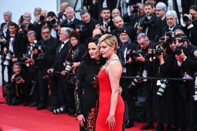 News - Furiosa: A Mad Max Saga Red Carpet - The 77th Annual Cannes Film Festival President of the Jury Greta Gerwig and Eva Green attend Furiosa: A Mad Max Saga Screening &amp; red carpet at the 77th annual Cannes Film Festival at Palais des Festivals on May 15, 2024 in Cannes, France. Cannes Palais de Festival France Copyright: xStefanosxKyriazisx xLiveMediax LPN_1353366
